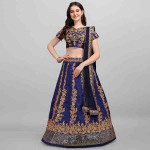 Blue Bangalore Silk Flared Lehenga