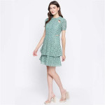 "Women Lace Cutout Detail Layered Dress "