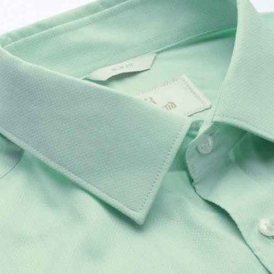 Men Green Self Designed Slim Fit Formal Shirt