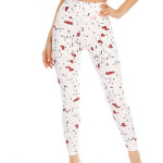 Women White & Red Geometric Print Leggings