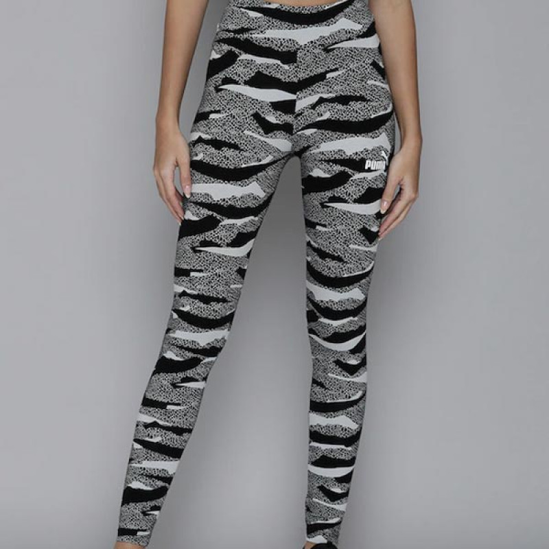 Women Grey Animal Printed Leggings